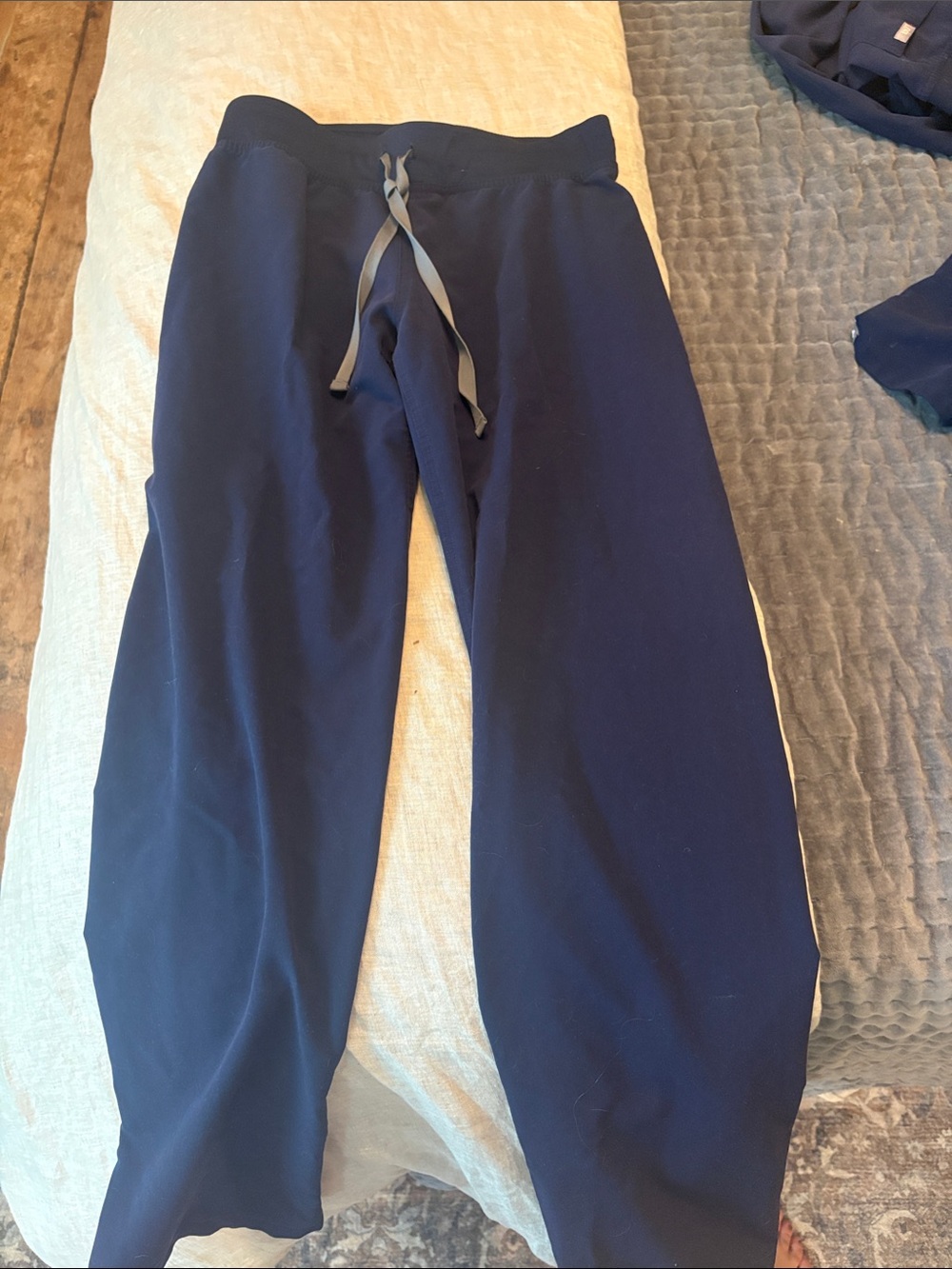 Figs Navy Drawstring Track Joggers